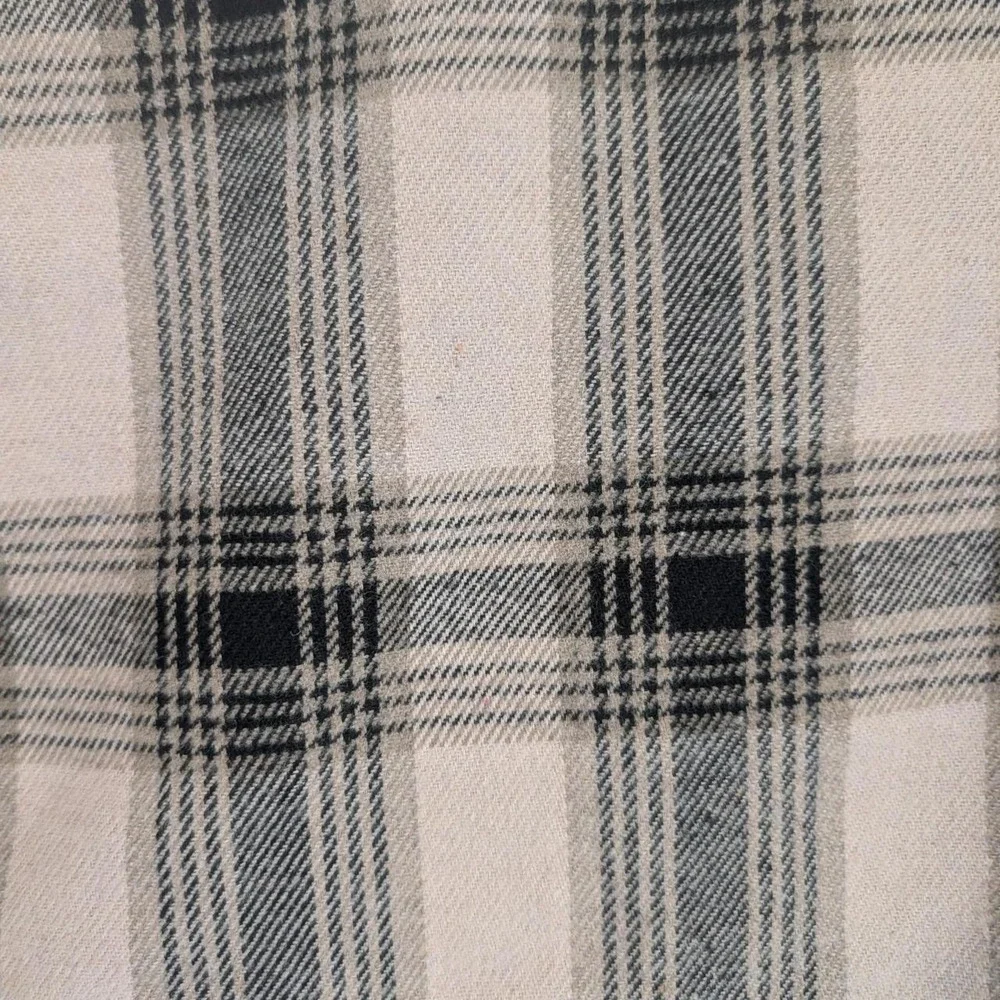 NWT Jessica Simpson black beige plaid button up shirt & black leggings Set 8/10